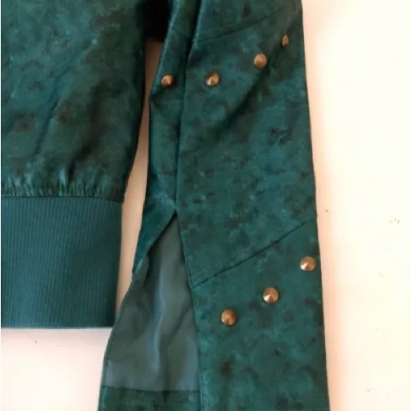 Disney Girl Blueish Green Sequin Faux Leather Zip Pockets Moto Jacket girls 9/10 - Picture 5 of 11